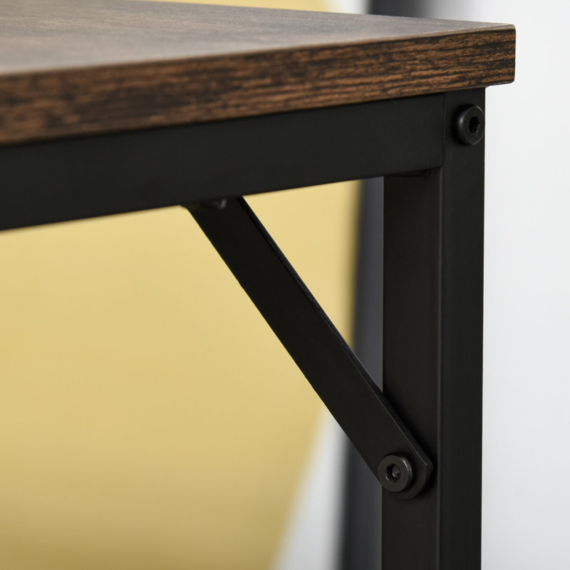 Ensemble 5 pièces de table de salle à manger industrielle, table de bar et 4 tabourets