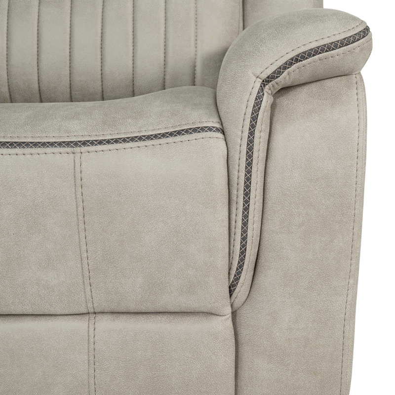 Causeuse électrique surdimensionnée en microfibre de 76 po de large avec rangement pour console, USB, deux porte-gobelets et bande DEL latérale