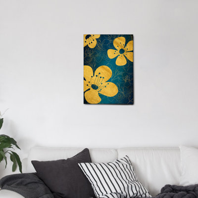 Abstract Gold Leaves 04 - Rectangle Painting