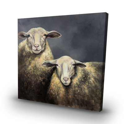 Two sheeps - 32"x32" art on canvas