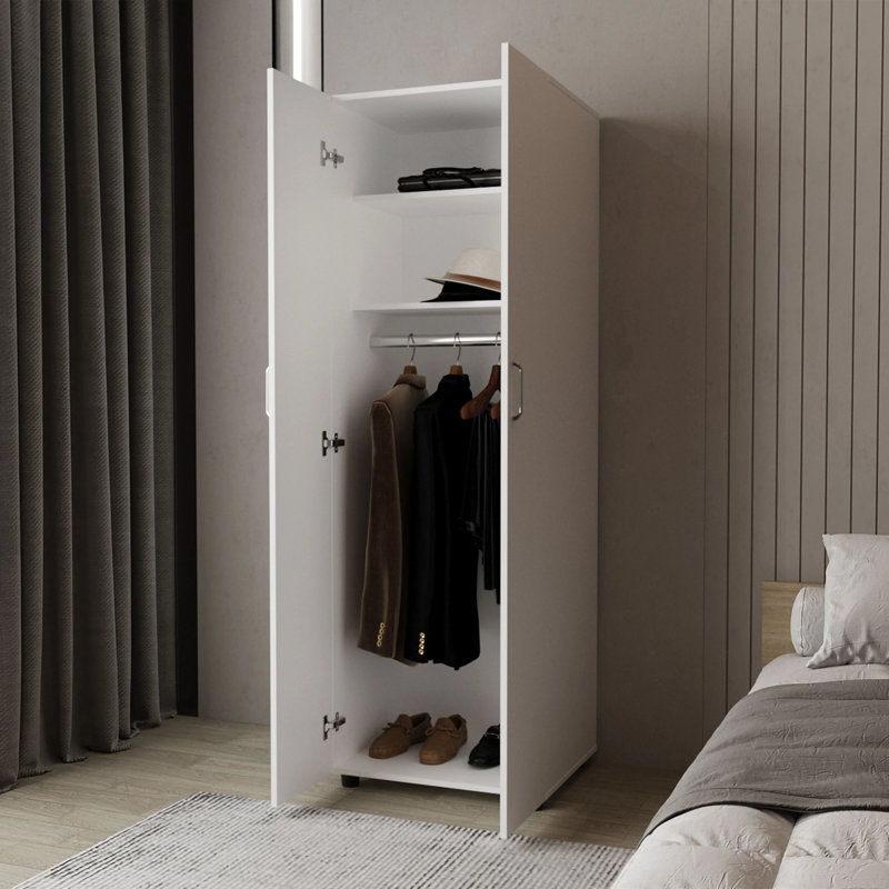 Armoire avec 2 portes et tringle