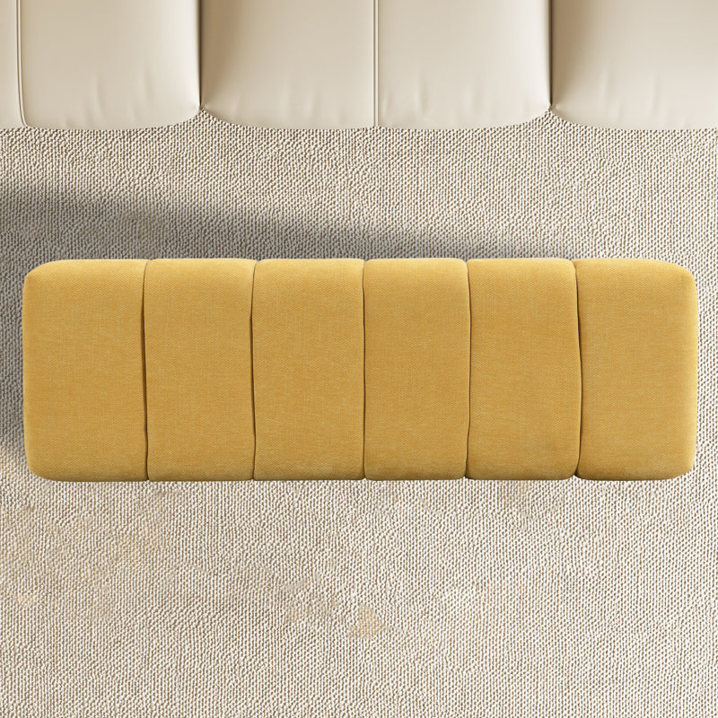 Banc rembourré l 50 po, Jaune