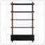 Bibliothèque avec bibliothèque et bibliothèque en bois de 74,4 pouces de hauteur, étagères et tiroirs de rangement noirs à 5 niveaux, tablettes modernes autoportantes en placage de bois massif, salon, salle d'étude, cuisine