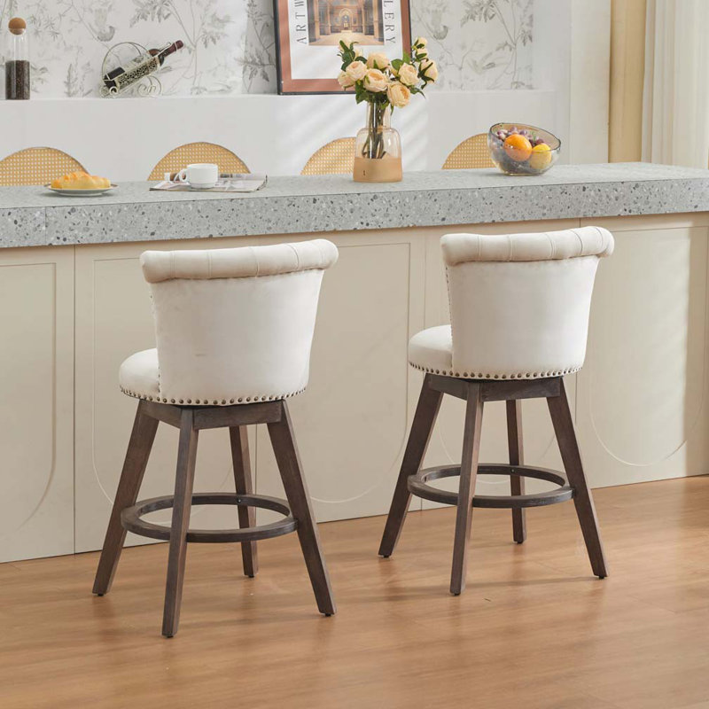 Tabouret de bar pivotant à 360 °, Beige