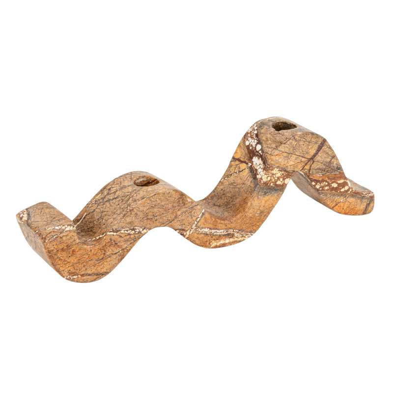 Porte-bougie Marble Wave, Brun