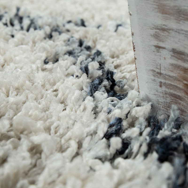 Whitney Shaggy Cream/Black Rug, Rectangle 120 x 170cm