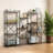 Triple Column 4 Tier Bookshelf, Industrial Triple Bookcase with 11 Open Display Shelves, Adjustable Wide Shelf for Living Room, Bedroom, Home and Office, Rustic Oak-1567186415