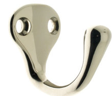 Metal Wall Wall Hook, Bright Nickel
