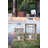 Lantern Wood+Metal+Glass 2 Pieces Brown Gray Candle Holder Decor