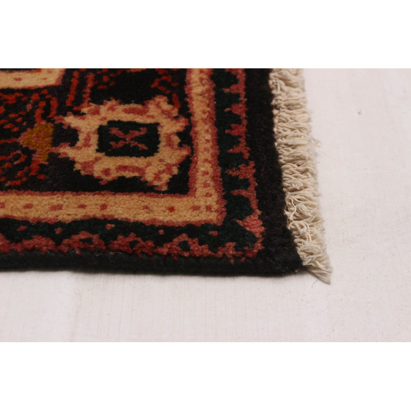 Tapis rouge Kayseri fait à la main de conception unique 3 pi 10 po x 12 pi 10 po