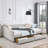 Queen Size Daybed With Drawers Upholstered Tufted Sofa Bed,With Button On Back And Nail On Waved Shape Arms (84.5"X63.5"X26.5")-504272206