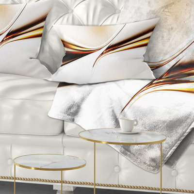 Dynamic Golden Waves - Coussin imprimé abstrait