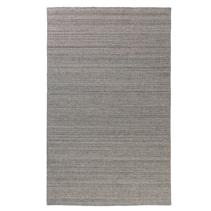 Modern Solid Hand-Made Hand-Woven Wool/Cotton Area Rug, Rectangle 10' x 14'