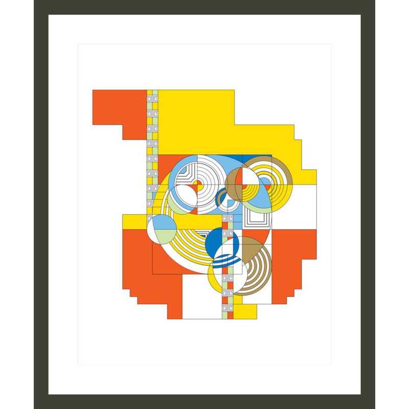 Tapis Hoffman par Frank Lloyd Wright - impression giclée encadrée, H 28,14 po x l 23,5 po