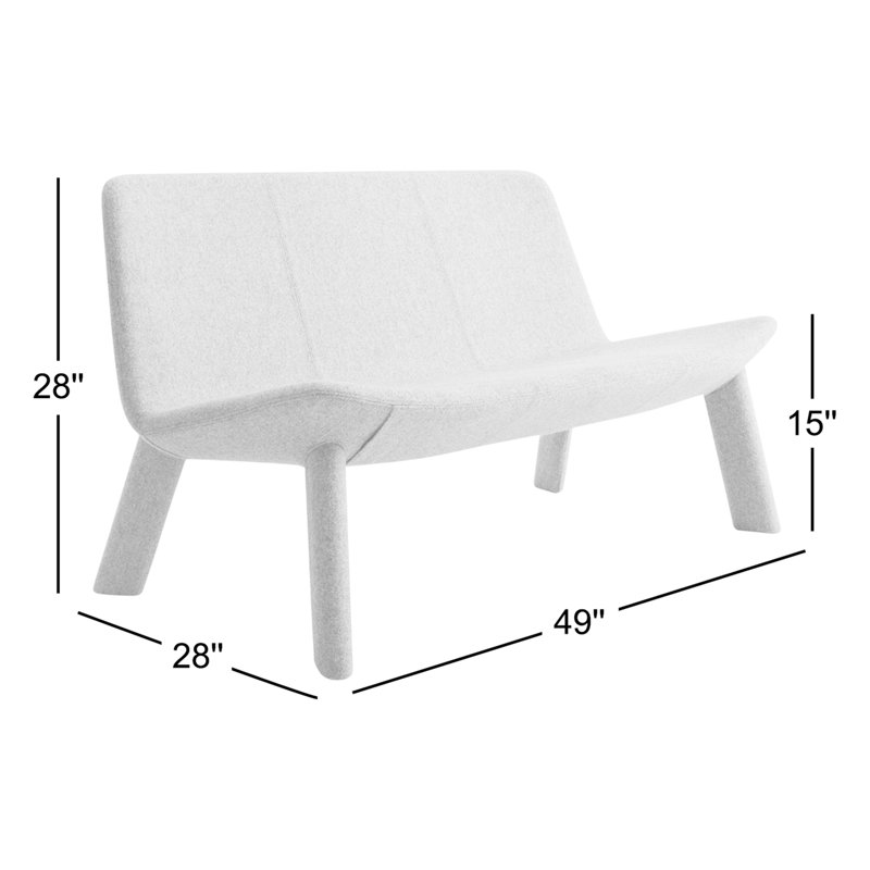 Neat Upholstered Dining Bench, Vesper Charcoal