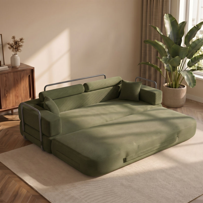 Modular Sectional Sleeper Sofa, Green