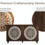 Buffet 60 po à grain rétro sculpté Mandala, armoire 4 portes Boho, crédence de rangement Mid-Century à pieds surélevés pour vestibule, salle à manger et salon