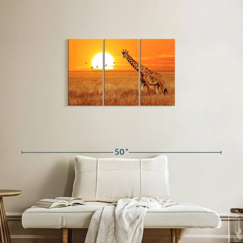 Big Sunset Giraffe, 20" H x 33" W