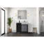 Meuble-lavabo noir et gris 36 po X P 22 po D, avec plateau en marbre gris château-117984886