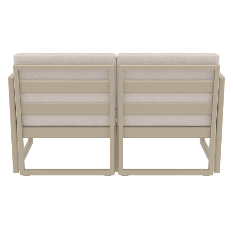 Lane 58'' Wide Straight Loveseat with Cushions, Taupe, Canvas Flax Sunbrella® Canvas
