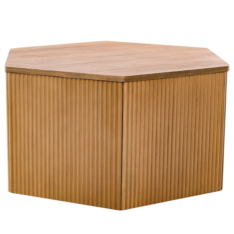 Console à grain hexagonal visible, bois massif, mobilier fonctionnel