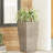 Planter - Lightweight Concrete, 15.96" W X D 31" H, Natural Stone Finish For Garden Grandeur, No Assembly Required Delight,