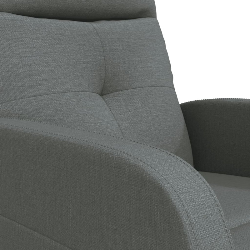 Porter Recliner Leisure Adjustable Cozy Chair for Home Theater Cinema Fabric, Dark Gray Polyester