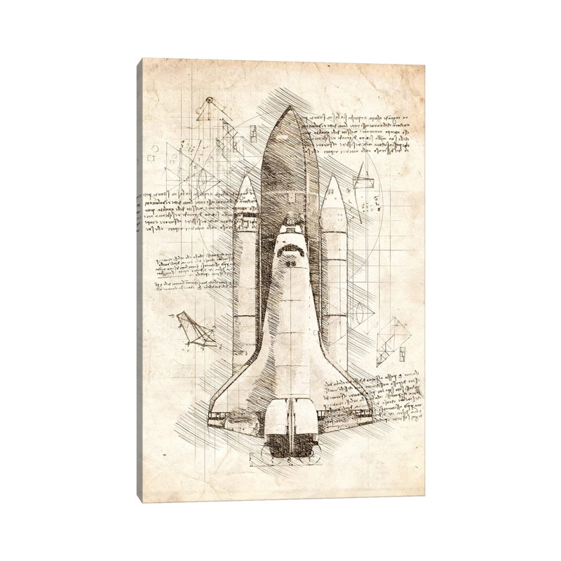 Space Shuttle by Cornel Vlad - Wrapped Canvas Graphic Art, 26" H x 18" W x 1.5" D