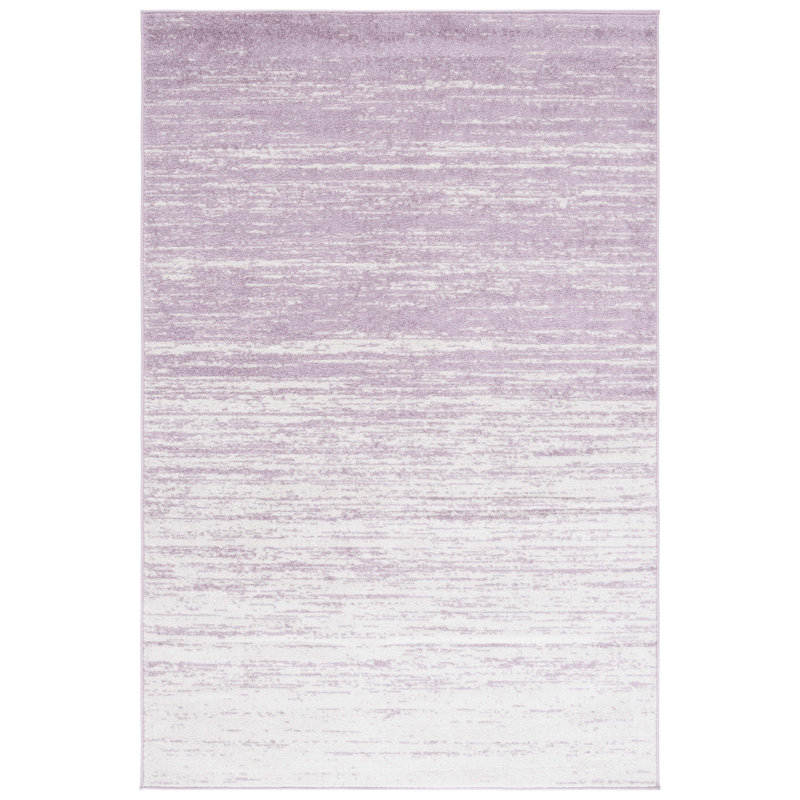 Bethlyn Ombre Cream/Purple Area Rug, Rectangle 5'1" x 7'6"