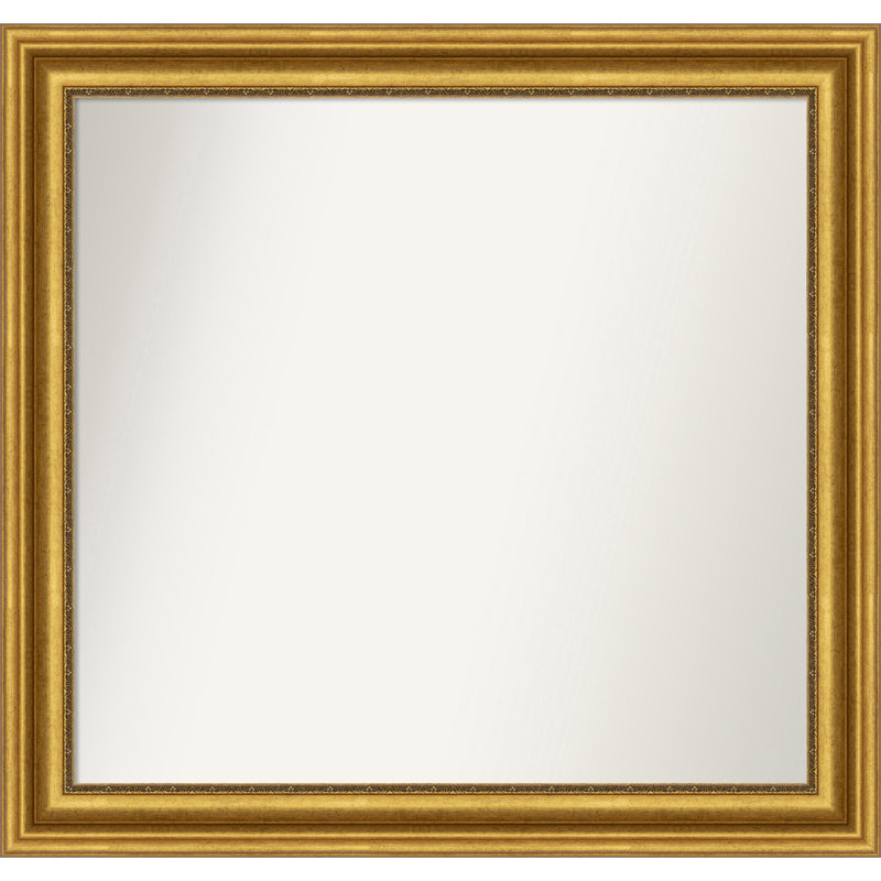 Miroir de salle de bain Jashawna, 35,75 po x 37,75 po, Doré