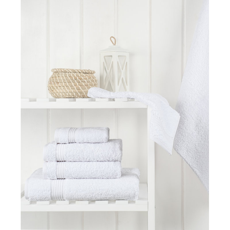 100% Cotton Luxury Turkish  6 Piece Bath Towel Set, Super Soft and Absorbent, White