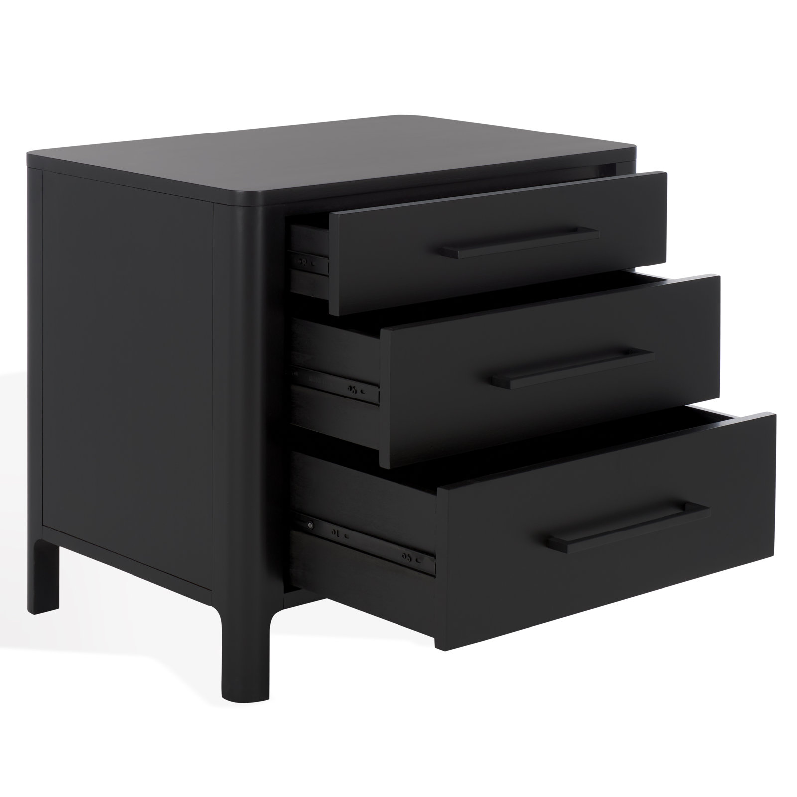 Monty Mahogany Nightstand, Black