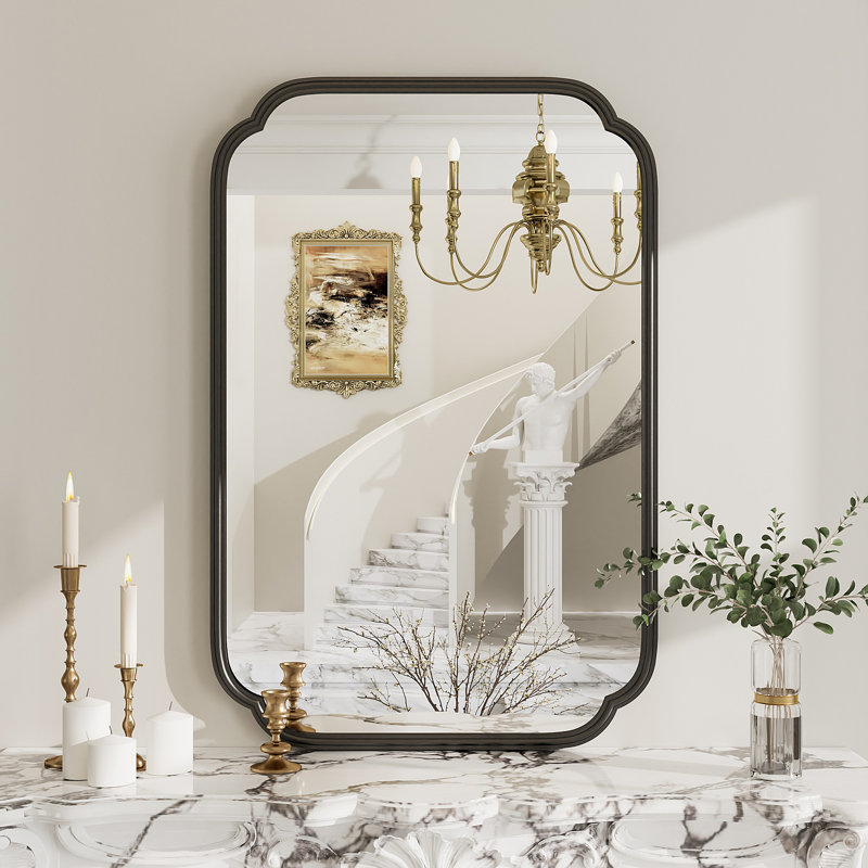 Miroir mural Amara, 36 po x 24 po, Noir