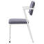 Chaise de bureau rembourrée grise et blanche-996236641
