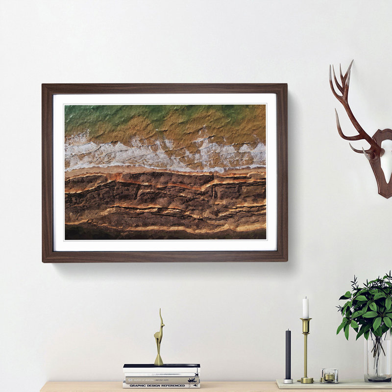 The Earth Tones - Picture Frame Graphic Art Print, 27cm H x 36cm W x 2cm D, Walnut Framed