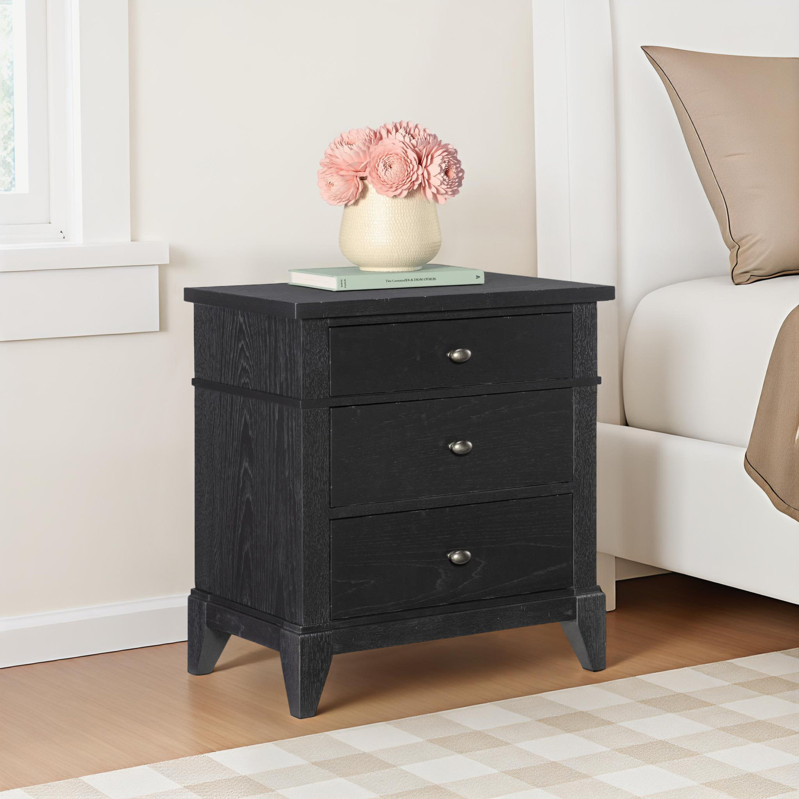 Mya 3 - Drawer Nightstand, Brown