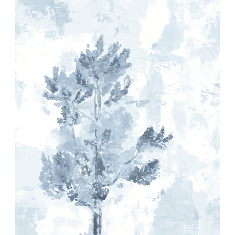 Aquarelle bleue - peinture sur toile tendue, H 12 po x l 8 po