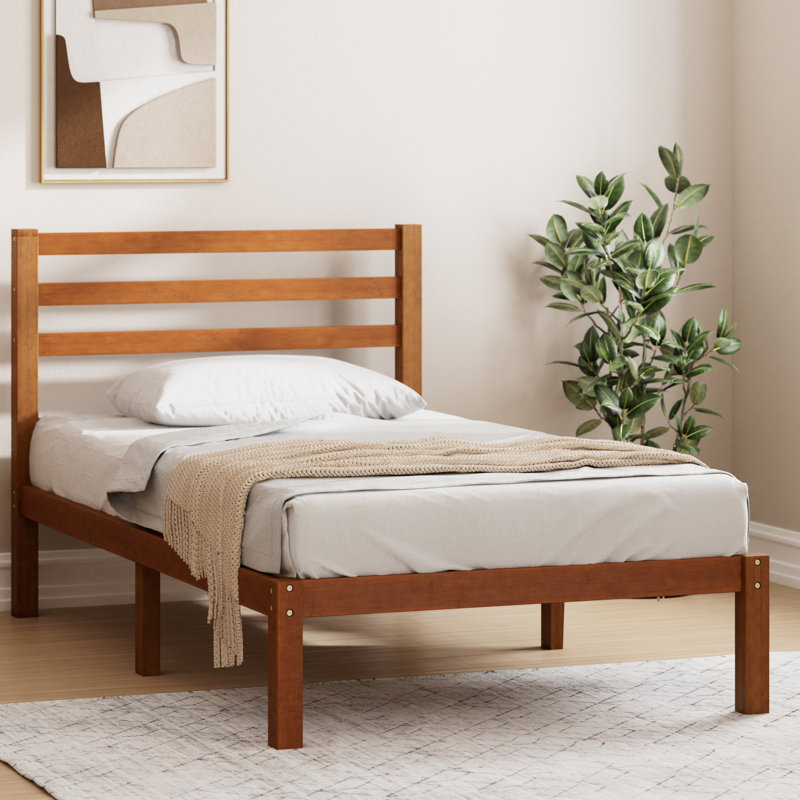 Zinus Maddie Solid Wood Slat Bed, Twin