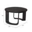 Table basse moderne avec plateau en verre et table d'appoint, mobilier contemporain, finition noire