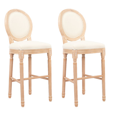 Beige Upholstered In French Country Design ( Of 2) - Comfortable For Daily Dining Theme Stable And
