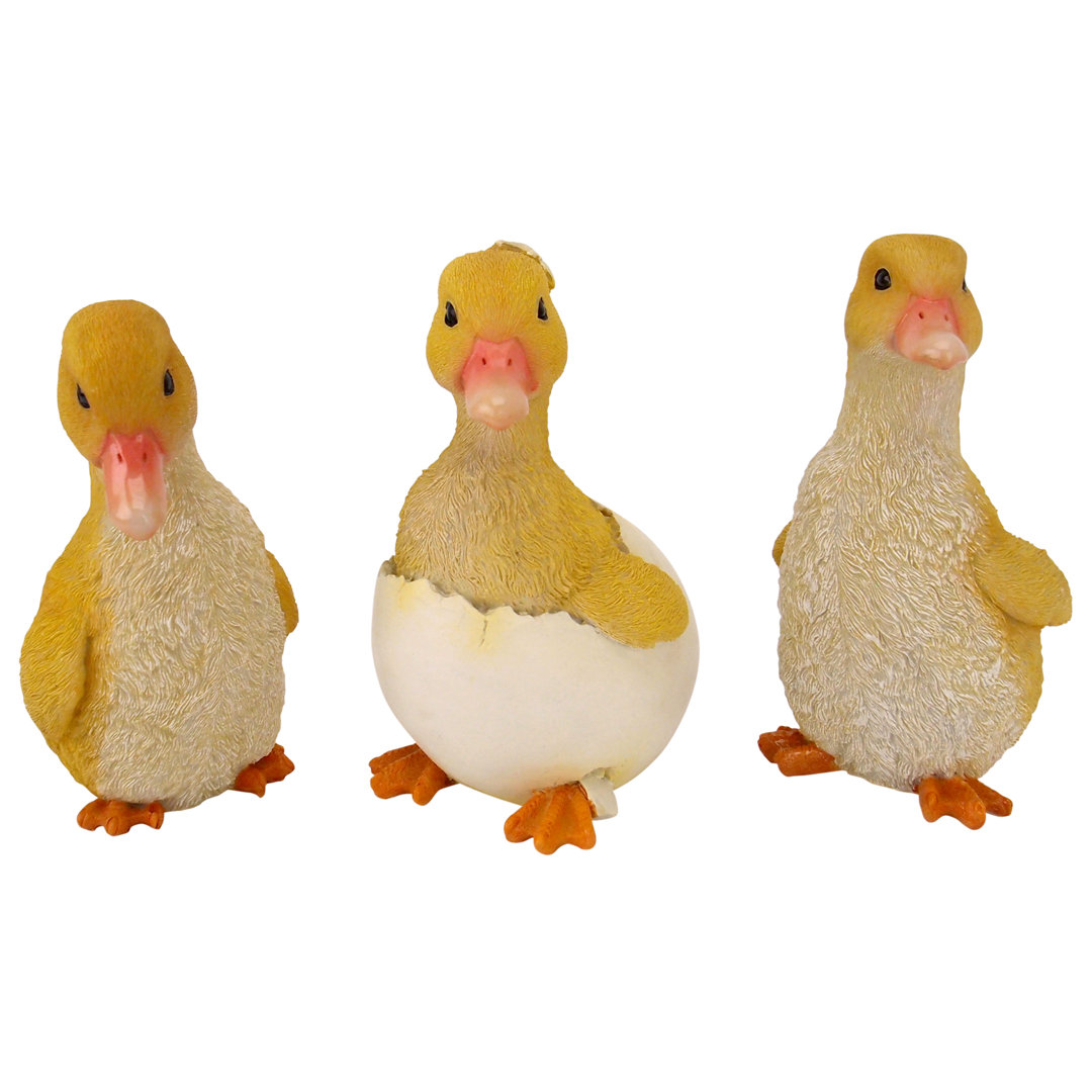 Mini Animals 3 Piece Duckling Brood Garden Statue Set Design Toscano