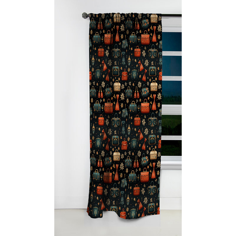 Tabatha - Rideau en plumes glamour - Rideau occultant abstrait - 1 panneau, L 52 po x L 108 po