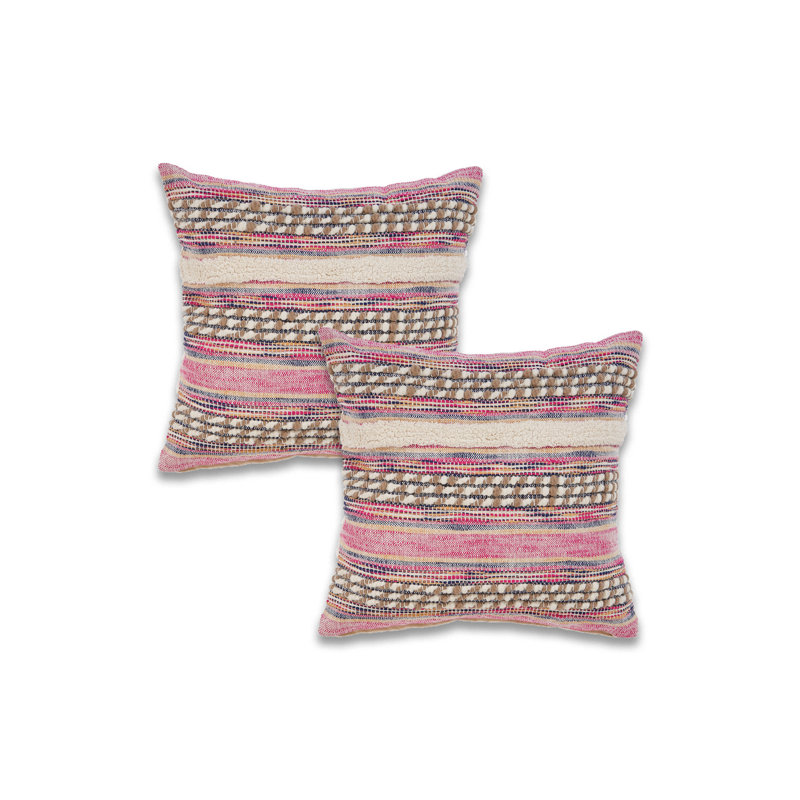 Textured Cotton Blend Throw Pillow, Polyester/Polyfill, 20" H x 20" W