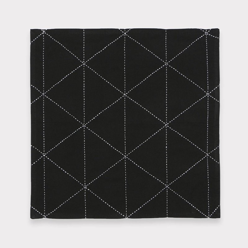Cotton Twill, Charcoal, 18" Square, Geometric