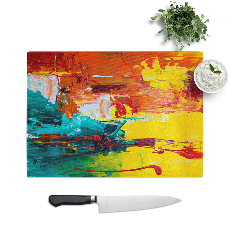 Tempered Glass Art Painting Vol.16 Chopping Board, 39 cm W x 28.5 cm L