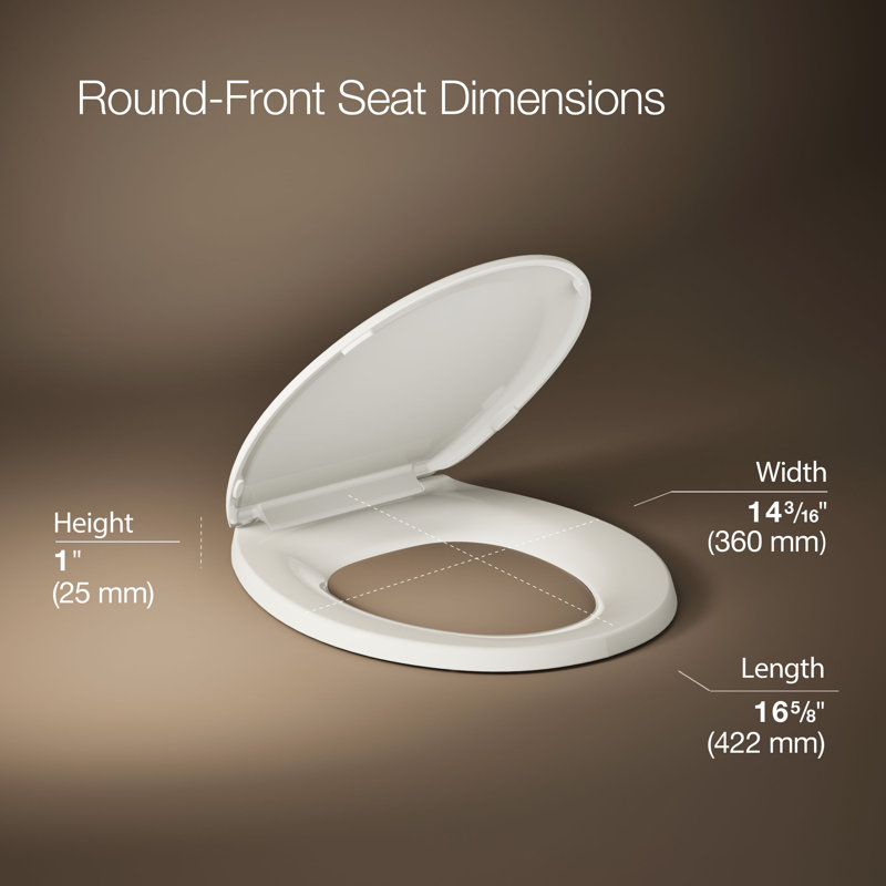 Lustra with Quick-Release Hinges Toilet Seat, Biscuit, Round
