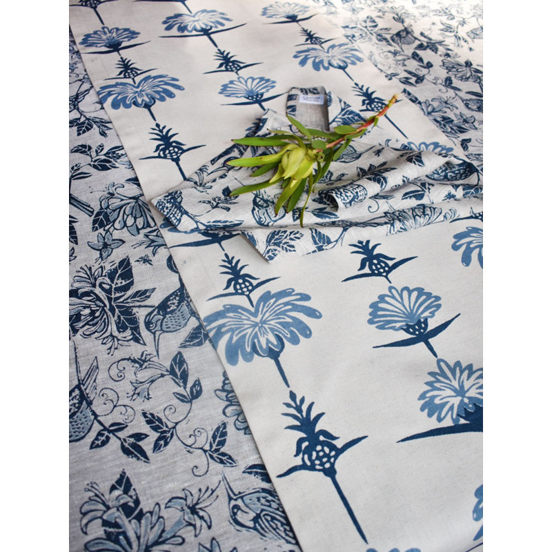 Chemin de table French Home, Indigo / ciel