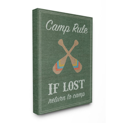 « camp rule avirons green », art textuel
