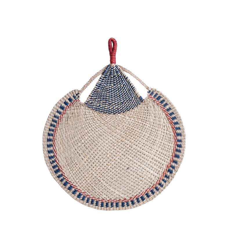 Ventilateur de mer en laine tissé à la main / suspendu, naturel et multicolore