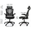 Chaise de bureau ergonomique avec repose-tête Saiden